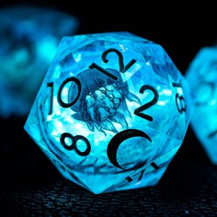 Dnd dice set Handmade Resin Sharp Edge Dice Glow in the Dark Polyhedral Dice Set Set