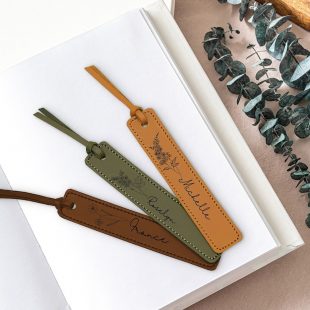 Personalized Leather Bookmark for Mother Handmade